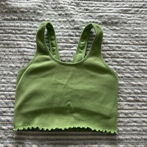 Spiritual Gangster Green Ribbed Tank Top